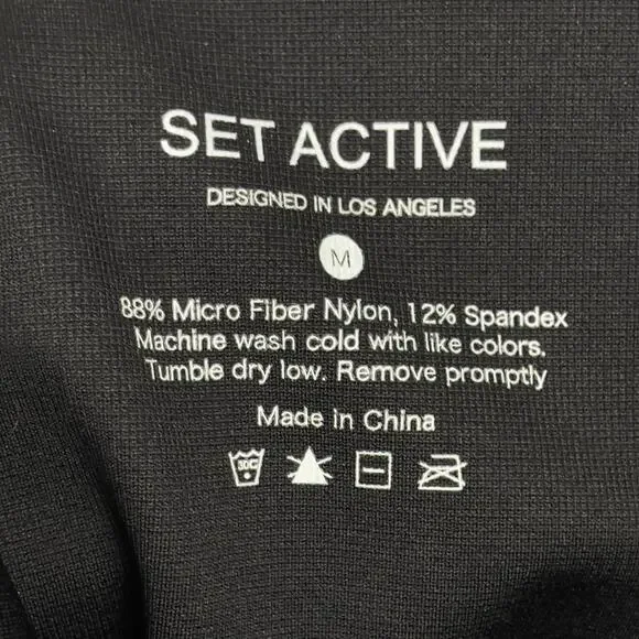 Set Active Sculptflex Power High Rise Leggings Black Size Medium Athleisure Yoga - Picture 4 of 11